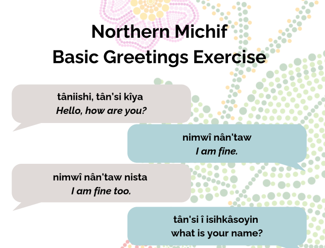 Northern Michif Basic Greetings Exercise